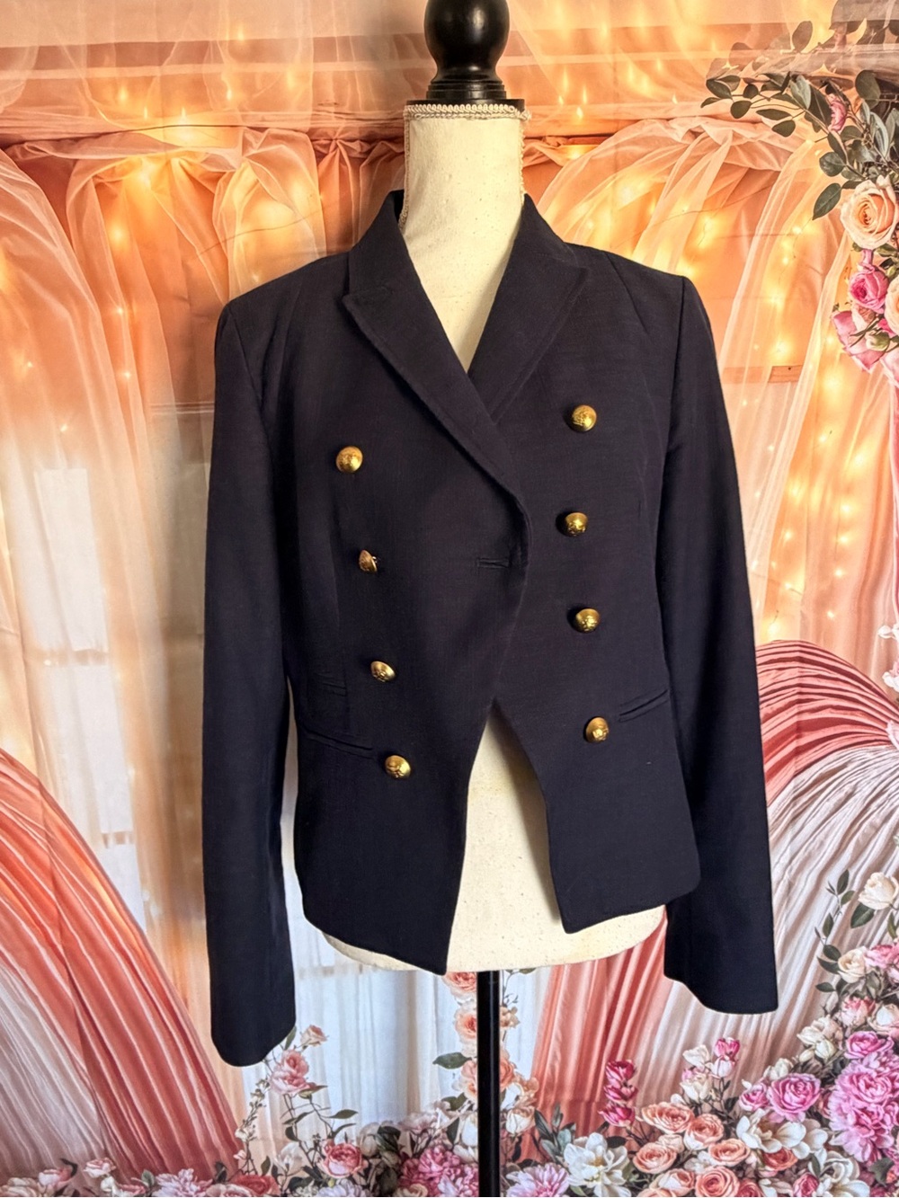 Banana Republic Classic Double-Breasted Navy Women's Blazer
